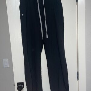 Figs Women’s Black Scrubs with Gray Drawstring